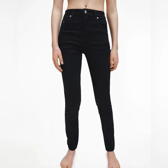 Women's EUC Vintage Calvin Klein Destructed Black Skinny Jeans Size 6 - Picture 2 of 8